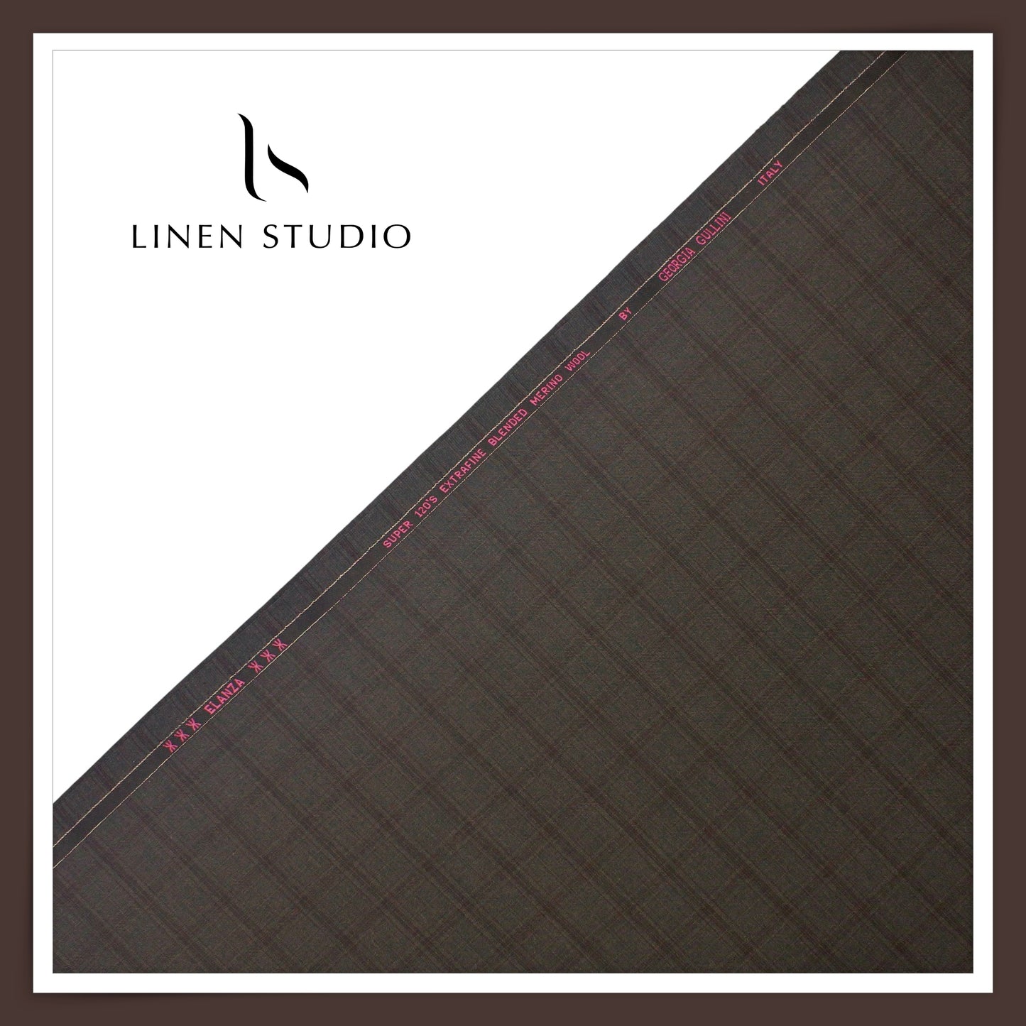 Super 120's Blended Merino Wool Suiting by Georgia Gullini Italy - Grey Checks (NEW)