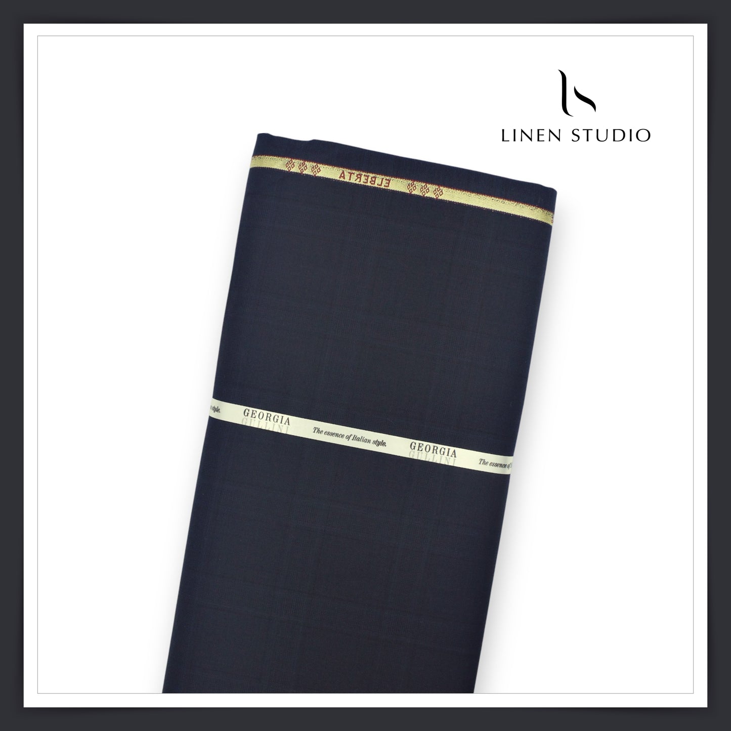 110's Poly Wool Suiting by Georgia Gullini Italy - Dark Blue Checks