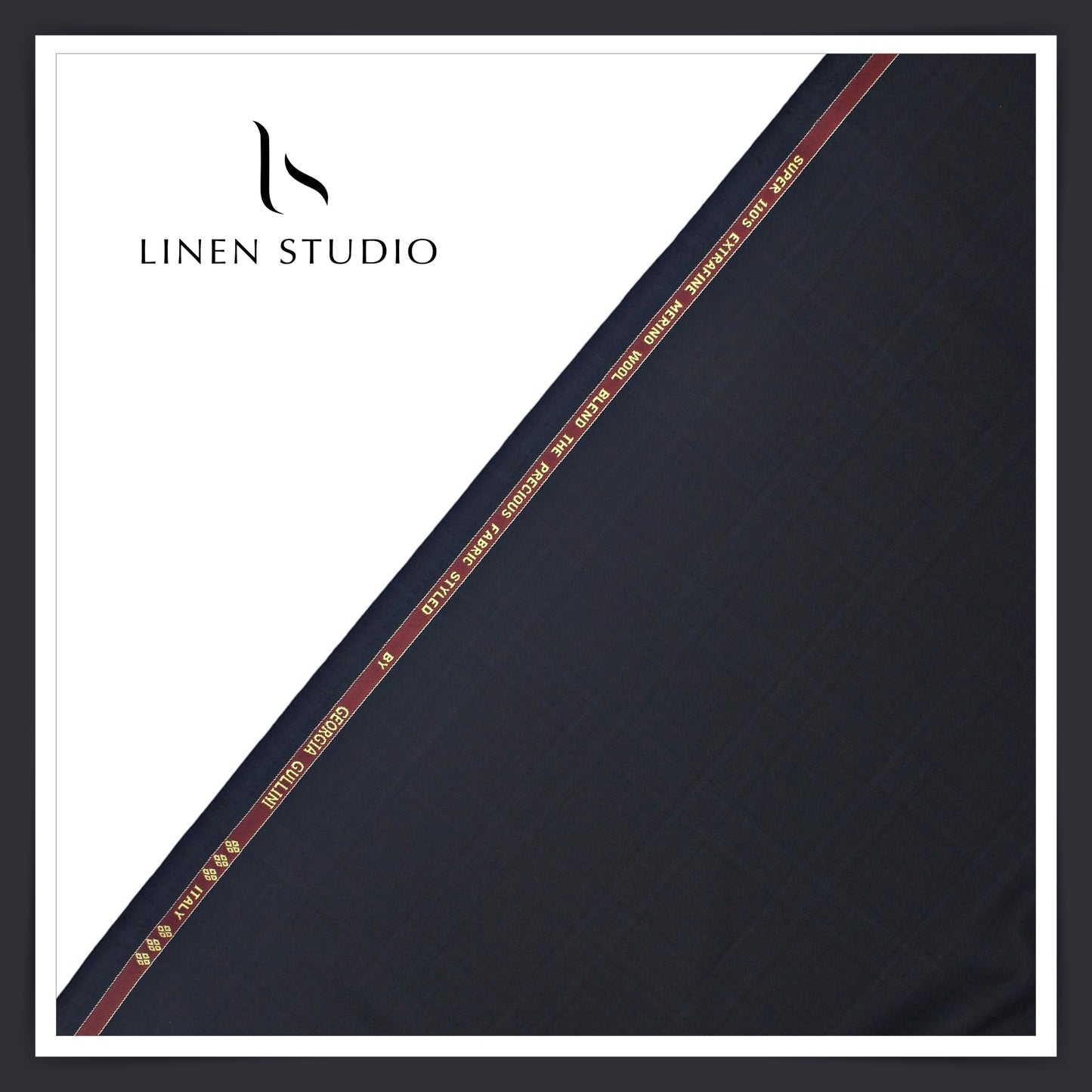 110's Poly Wool Suiting by Georgia Gullini Italy - Dark Blue Checks