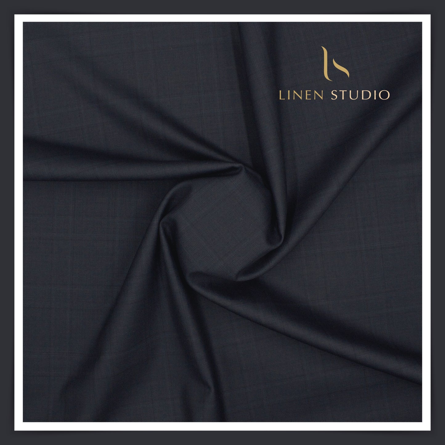 110's Poly Wool Suiting by Georgia Gullini Italy - Dark Blue Checks