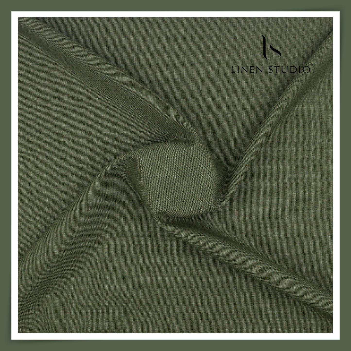 100's Poly Wool Suiting by Georgia Gullini Italy - Cactus Green (Last few mtrs) (NEW)