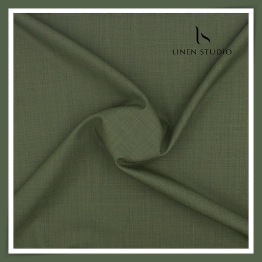 100's Poly Wool Suiting by Georgia Gullini Italy - Cactus Green (Last few mtrs) (NEW)