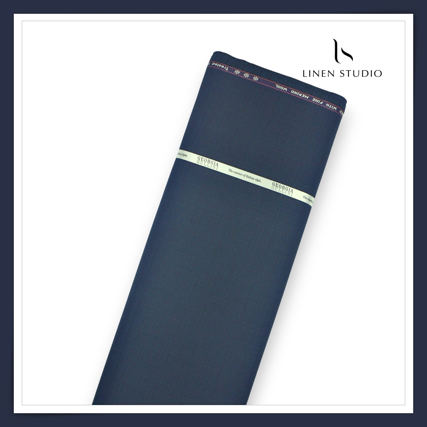 100% Wrinkle Free PW Suiting by Georgia Gullini Italy - Space Blue Grey (NEW)