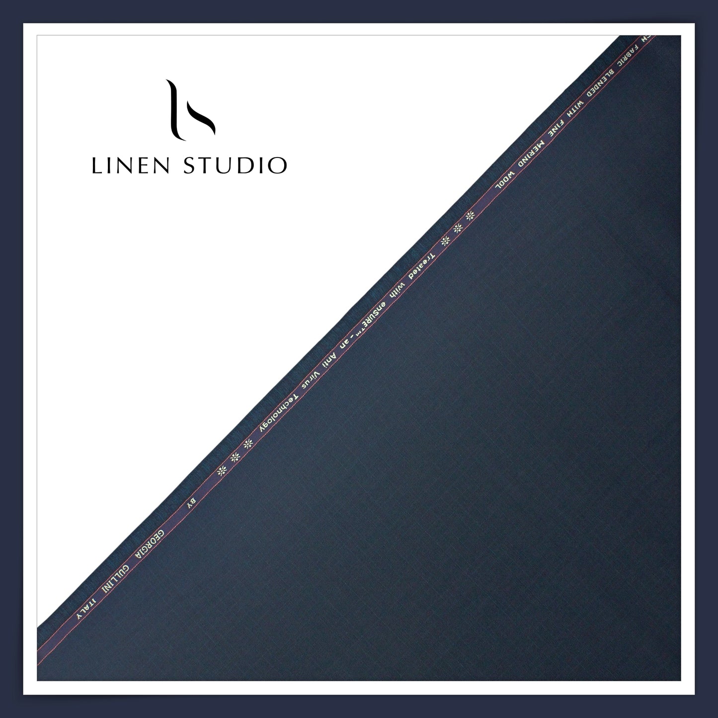 100% Wrinkle Free PW Suiting by Georgia Gullini Italy - Space Blue Grey (NEW)