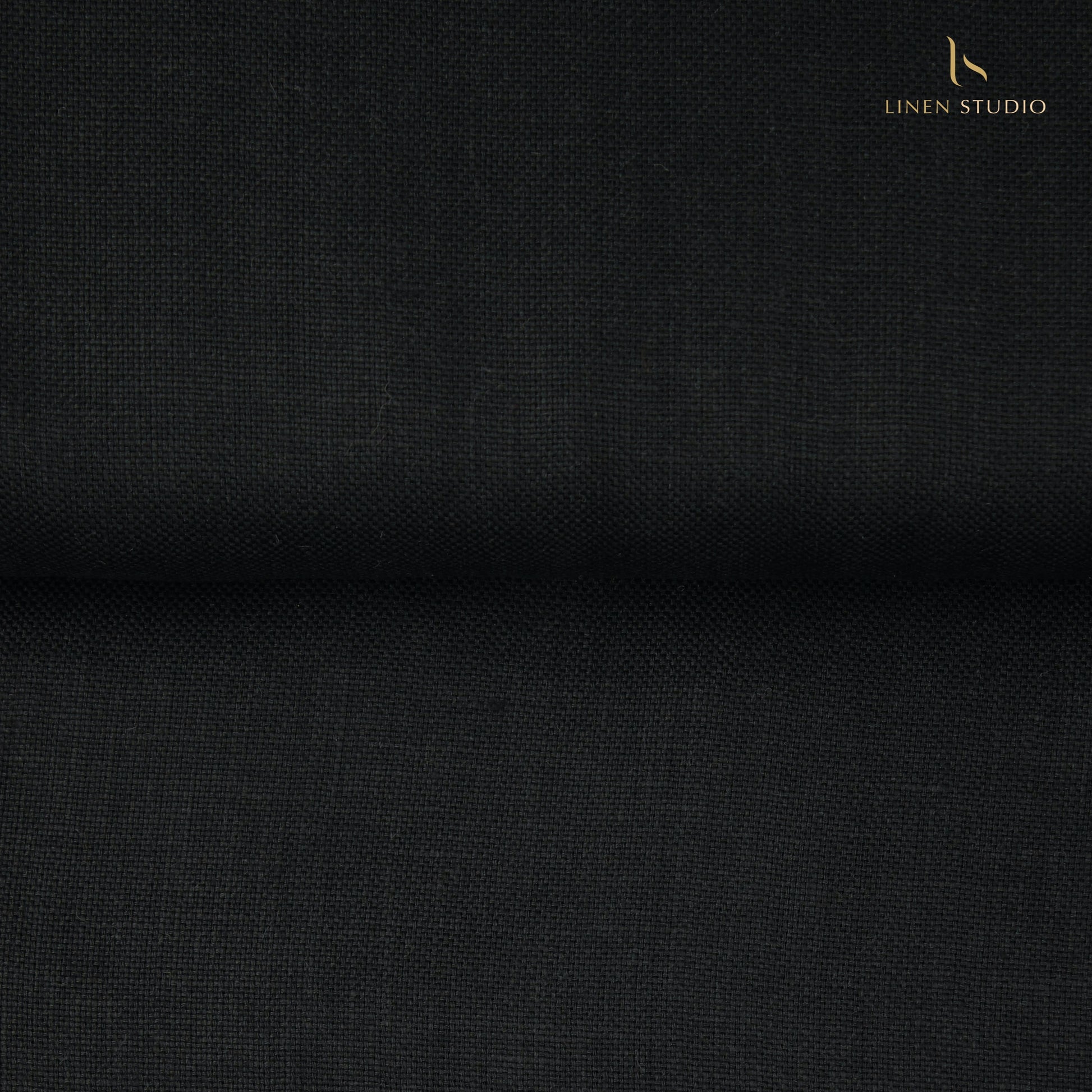 Pure Linen Trouser Fabric - Matty Black - Linen Studio