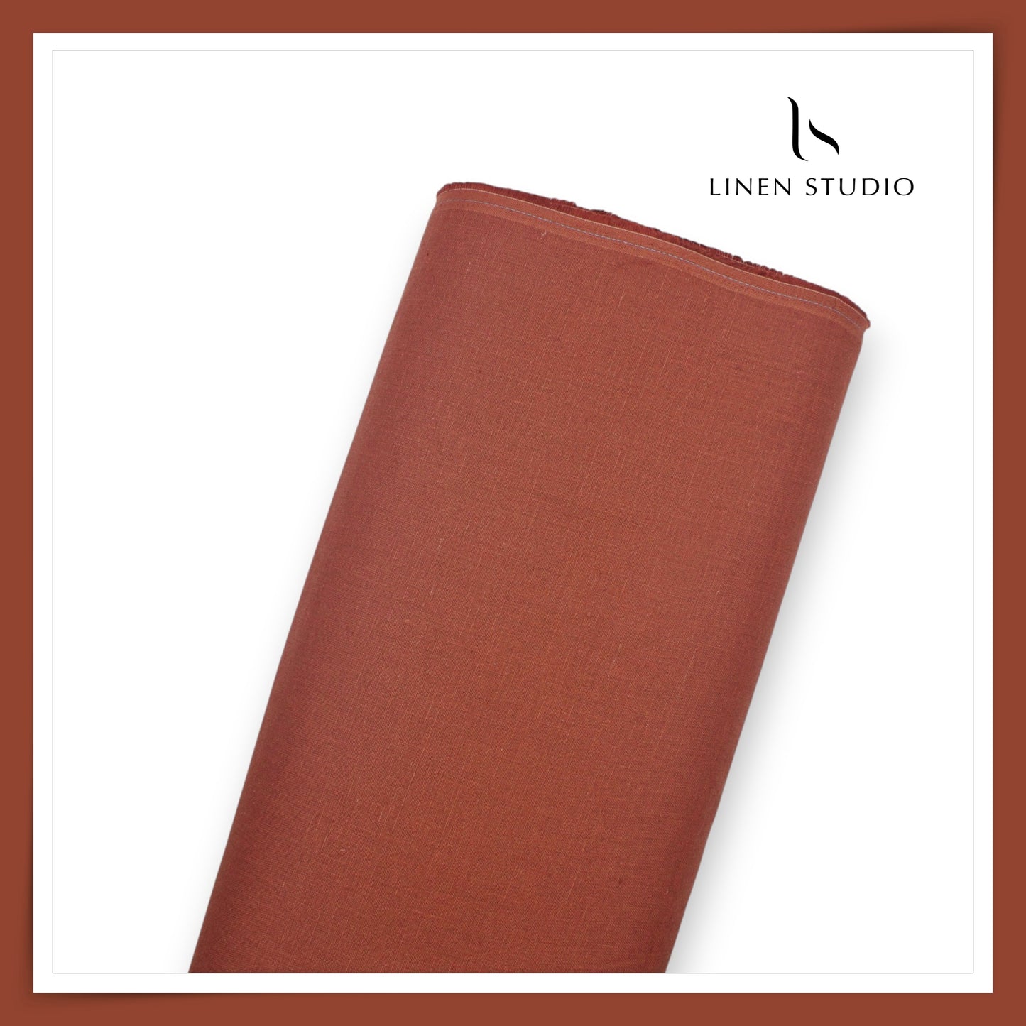 Linen Club 40 Lea Pure Linen Suiting W/O SEL - Burnt Nutmeg (30% SALE) (NEW)