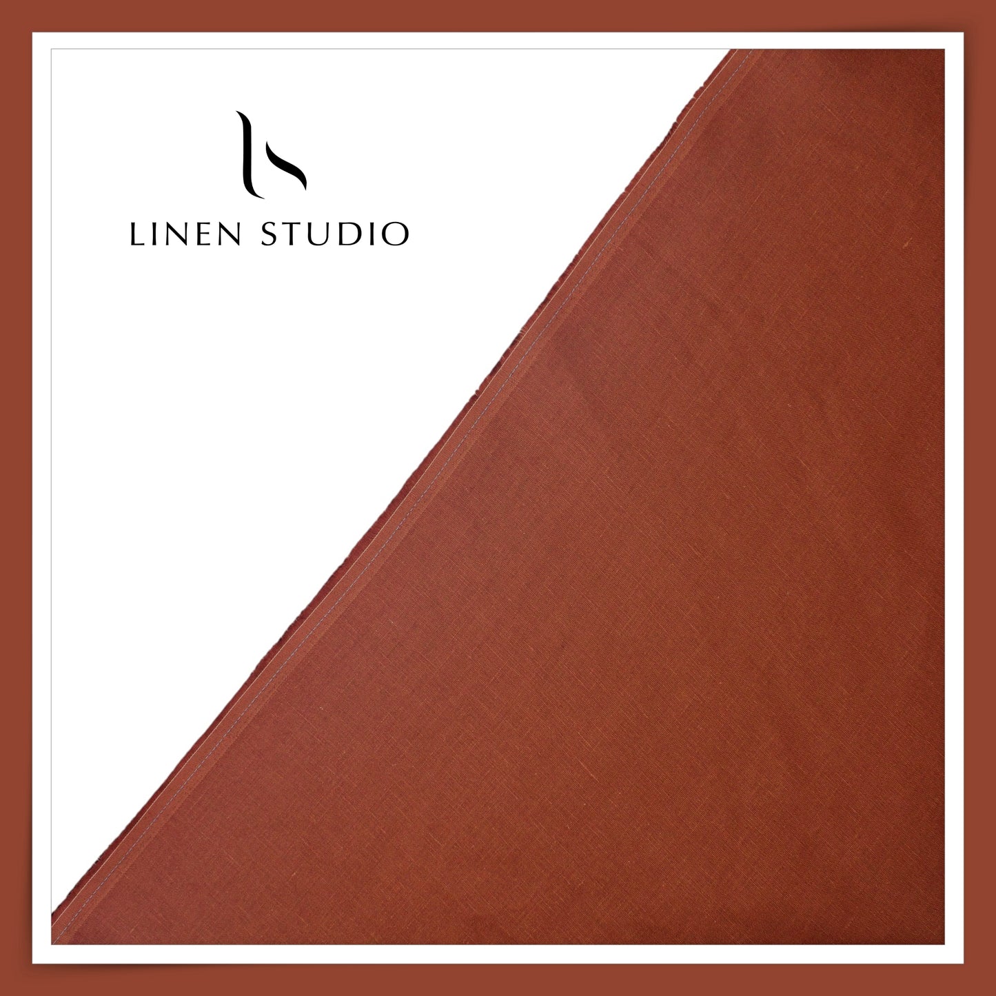 Linen Club 40 Lea Pure Linen Suiting W/O SEL - Burnt Nutmeg (30% SALE) (NEW)