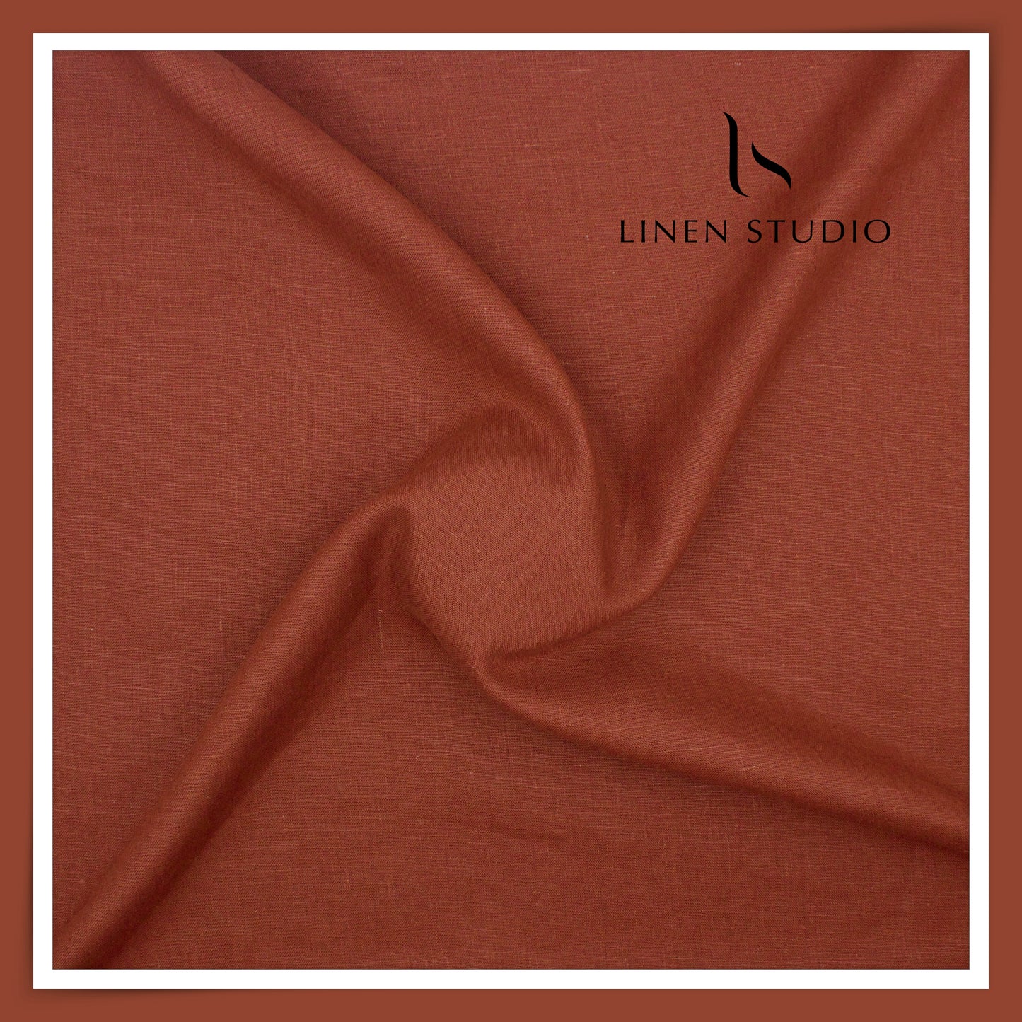 Linen Club 40 Lea Pure Linen Suiting W/O SEL - Burnt Nutmeg (30% SALE) (NEW)