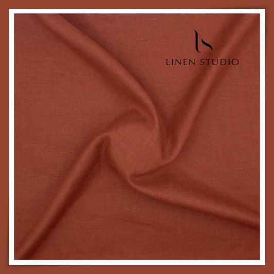 Linen Club 40 Lea Pure Linen Suiting W/O SEL - Burnt Nutmeg (30% SALE) (NEW)