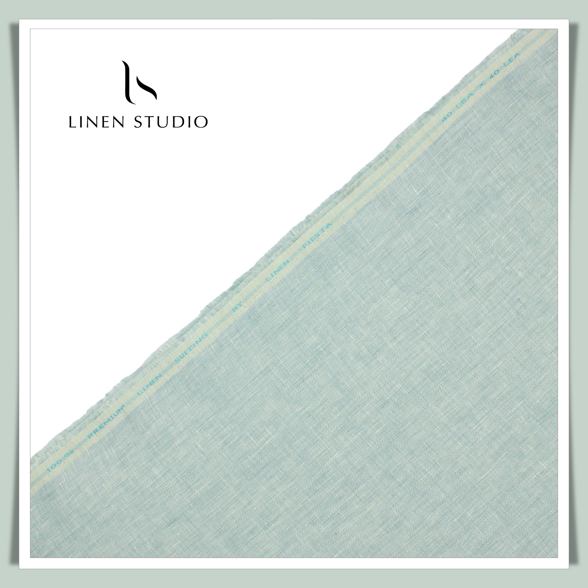 Premium Linen Suiting 40 Lea Textured - Celeste Blue (Zoom in) - Linen Studio