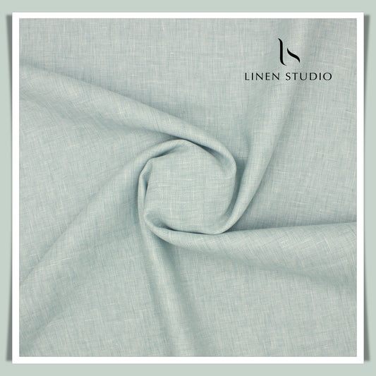 Premium Linen Suiting 40 Lea Textured - Celeste Blue (Zoom in) - Linen Studio