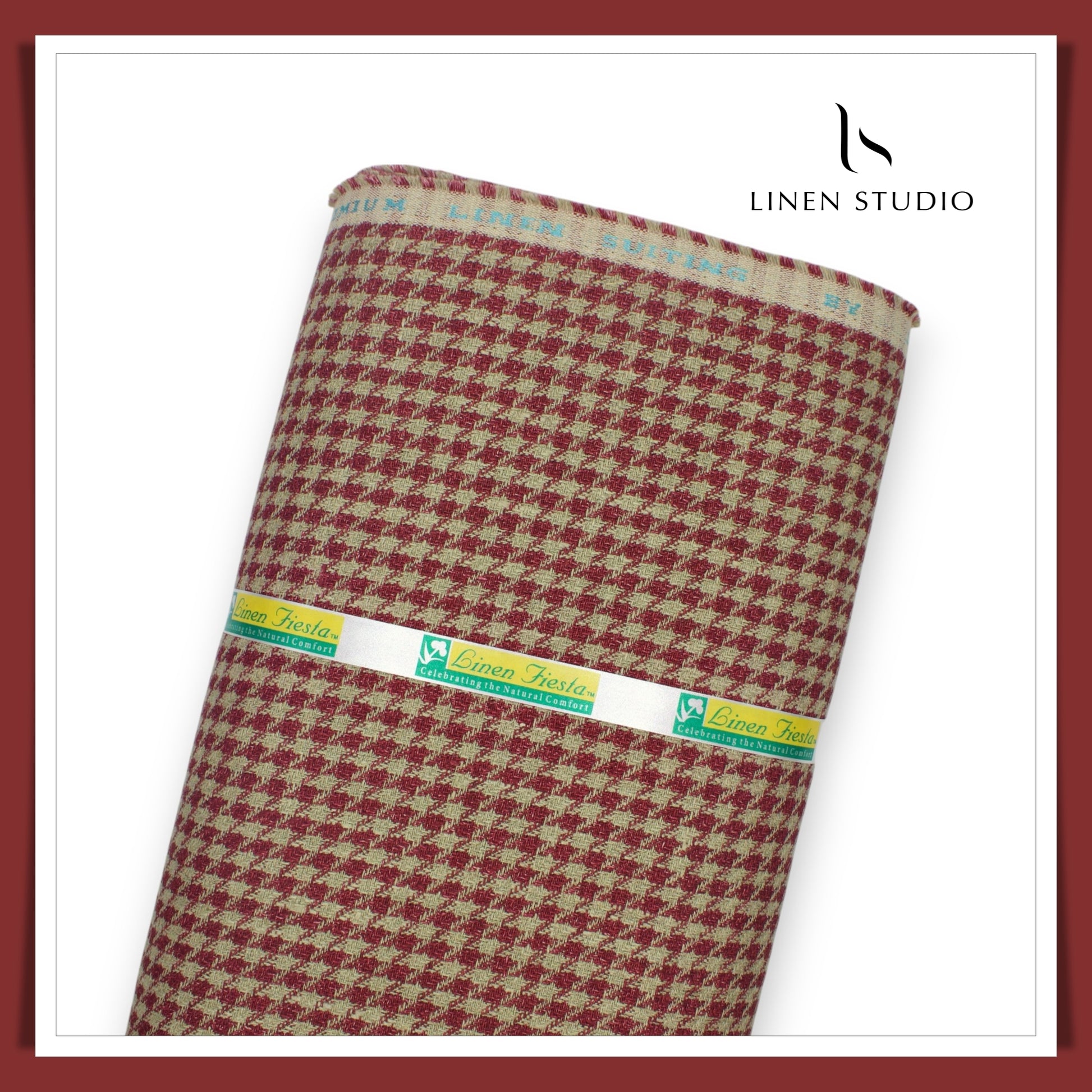 Tweed Pure Linen Jacket Fabric - Shephard's Checks 02 (Zoom in) - Linen Studio