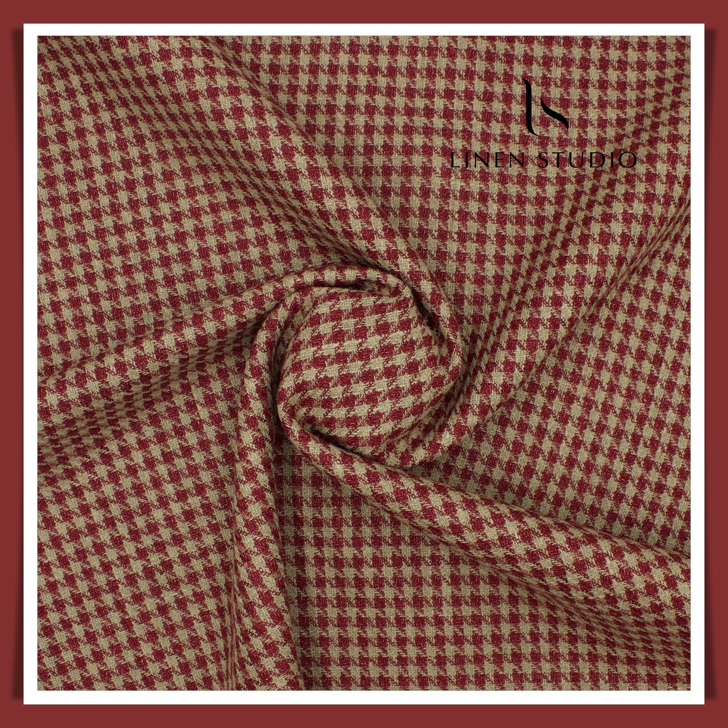 Tweed Pure Linen Jacket Fabric - Shephard's Checks 02 (Zoom in) - Linen Studio