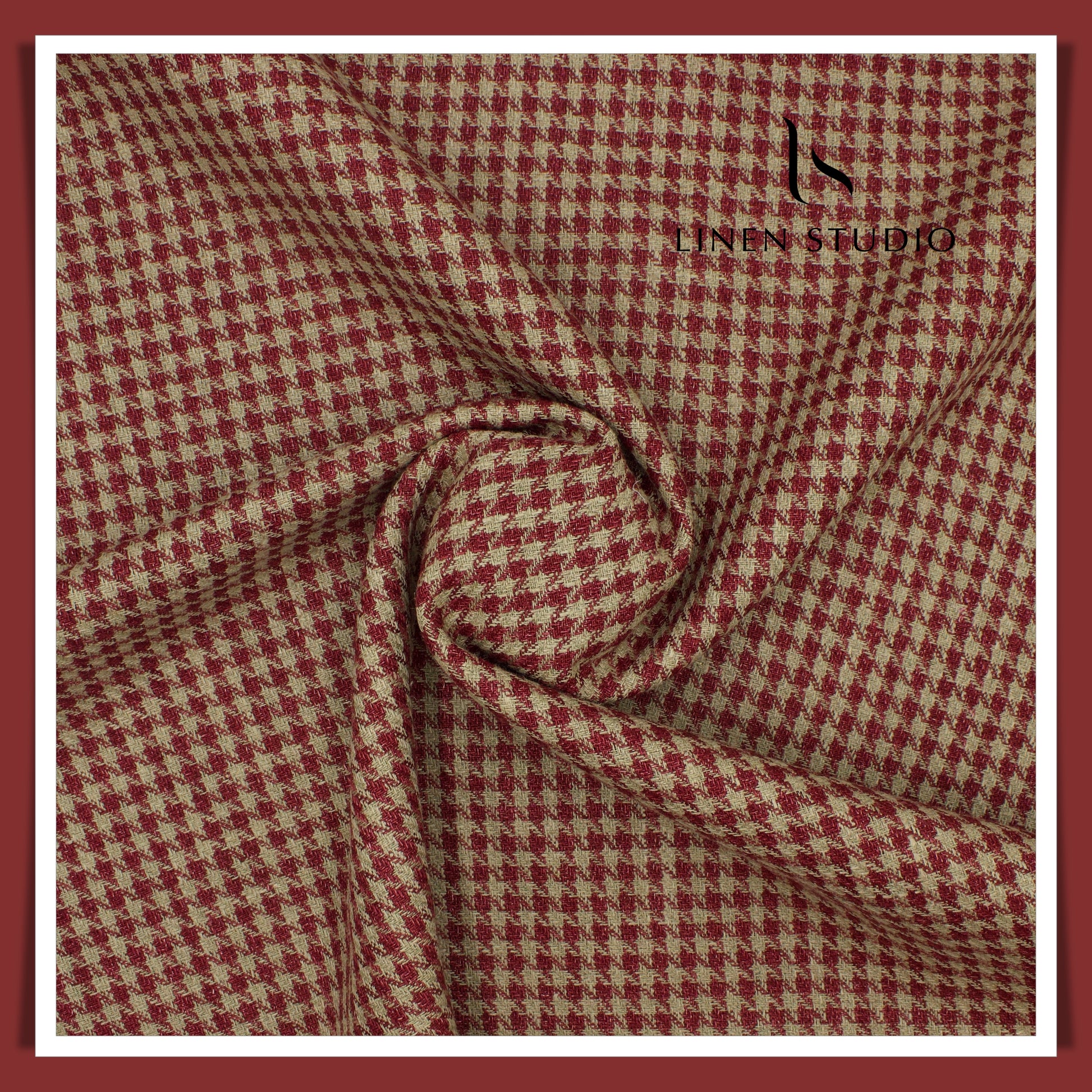 Tweed Pure Linen Jacket Fabric - Shephard's Checks 02 (Zoom in) - Linen Studio