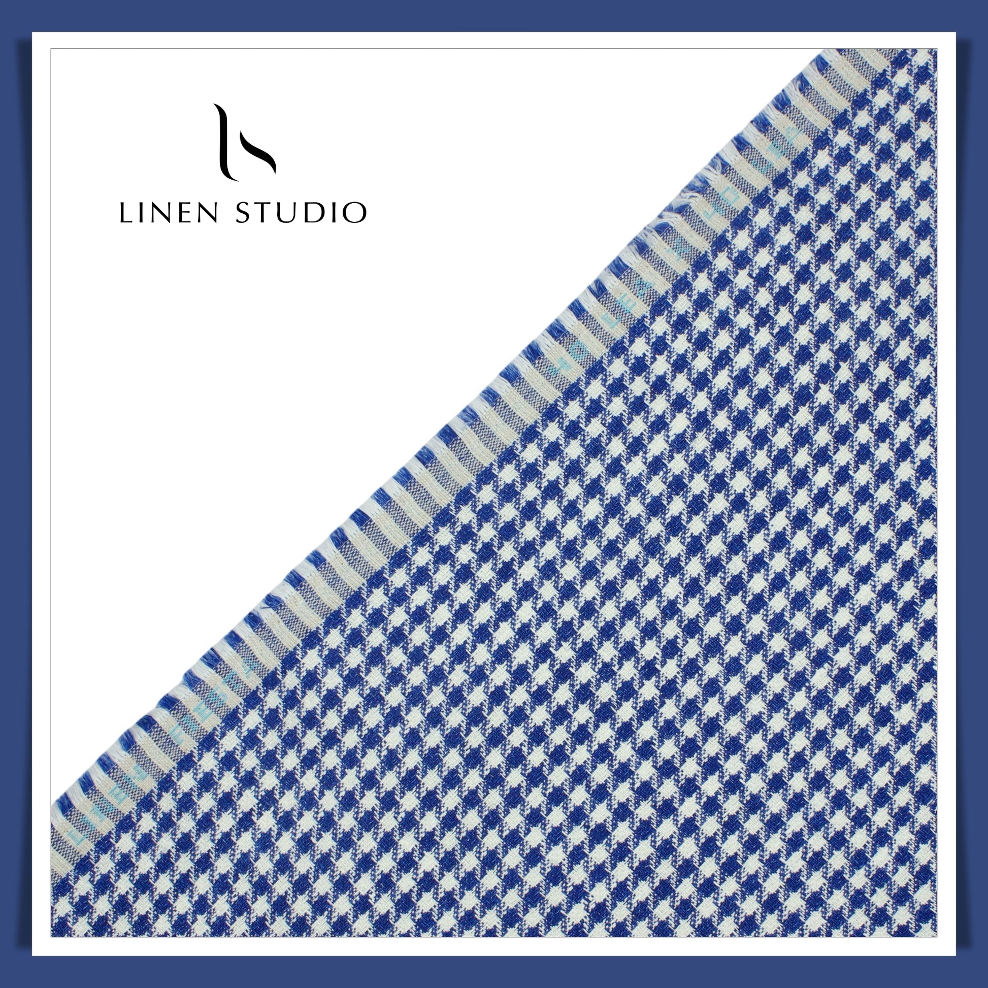 Tweed Pure Linen Jacket Fabric - Shephard's Checks 03 (Zoom in) - Linen Studio