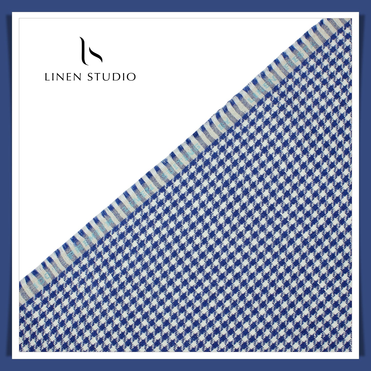 Tweed Pure Linen Jacket Fabric - Shephard's Checks 03 (Zoom in) - Linen Studio