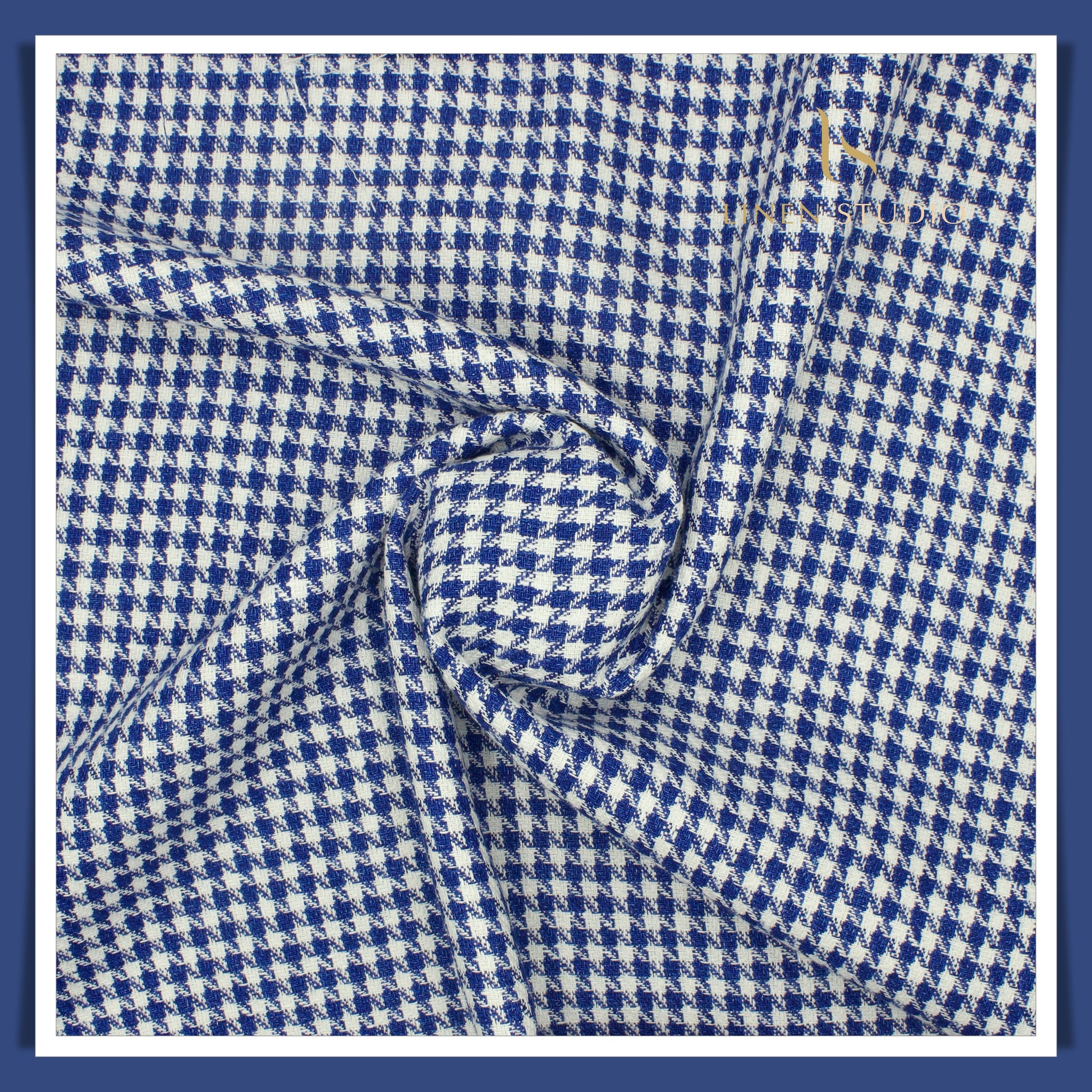 Tweed Pure Linen Jacket Fabric - Shephard's Checks 03 (Zoom in) - Linen Studio