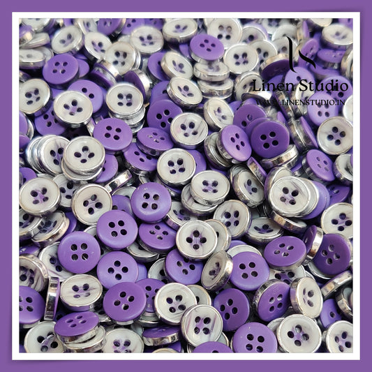 Round Rim 4 Hole Ringed Shirt Buttons - I023-16L(1)
