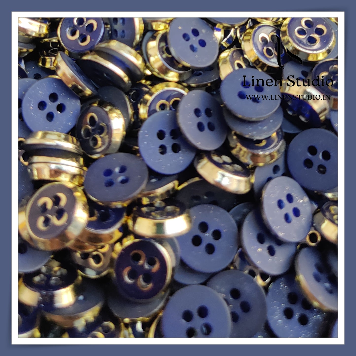 Round Rim 4 Hole Ringed Shirt Buttons - I023-16L(2)
