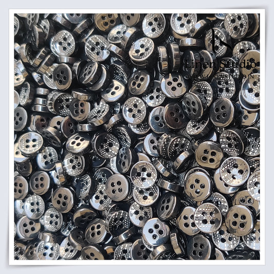 Round Rim 4 Hole Ringed Shirt Buttons - I023-16L(3)