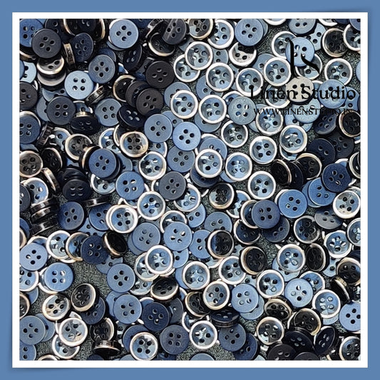 Round Rim 4 Hole Ringed Shirt Buttons - I023-16L(4)