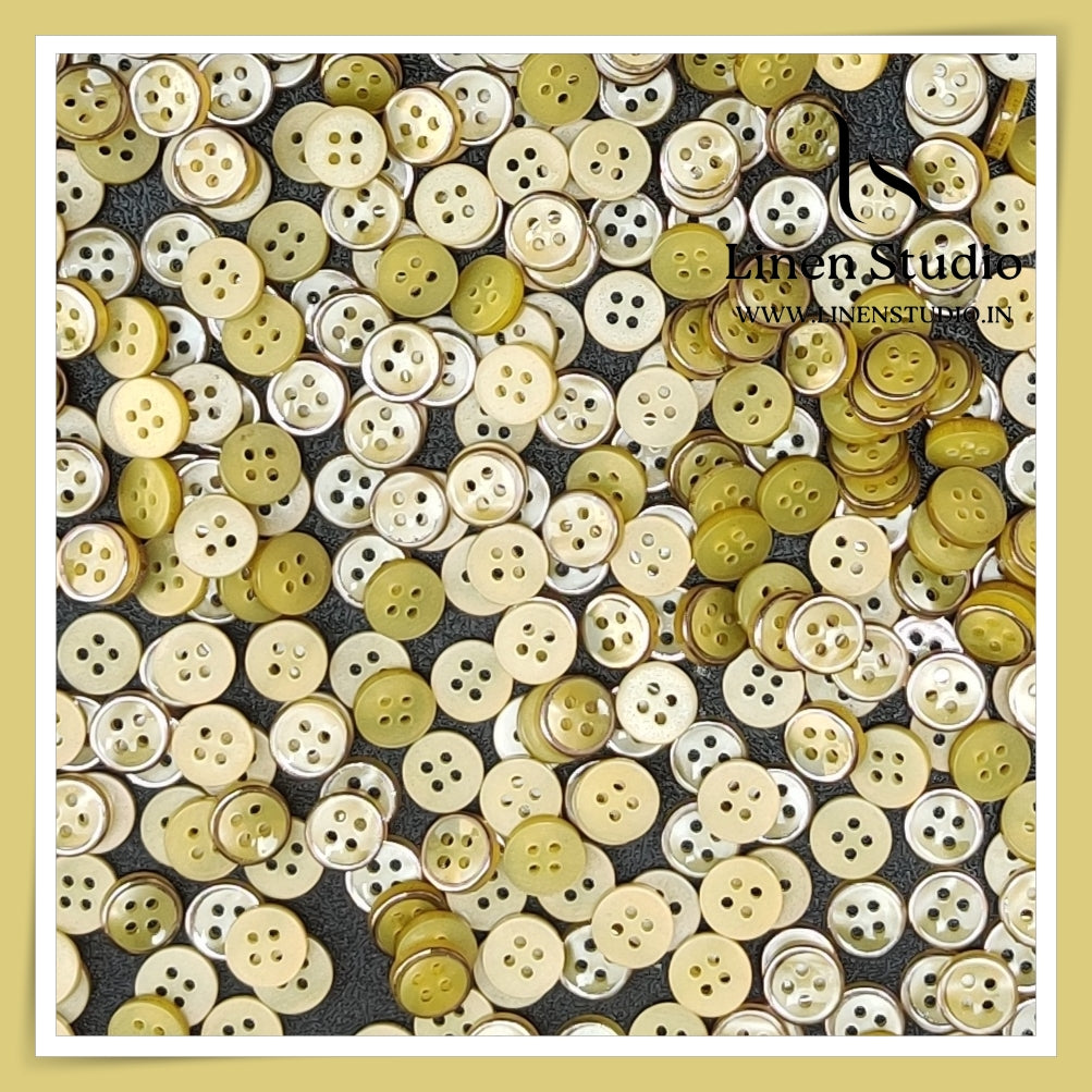 Round Rim 4 Hole Ringed Shirt Buttons - I023-16L(5)