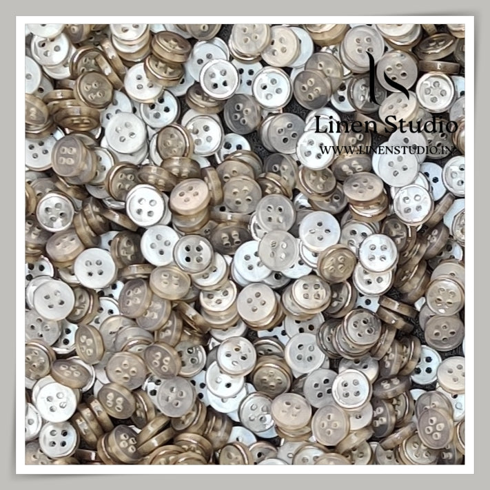 Round Rim 4 Hole Ringed Shirt Buttons - I023-16L(6)