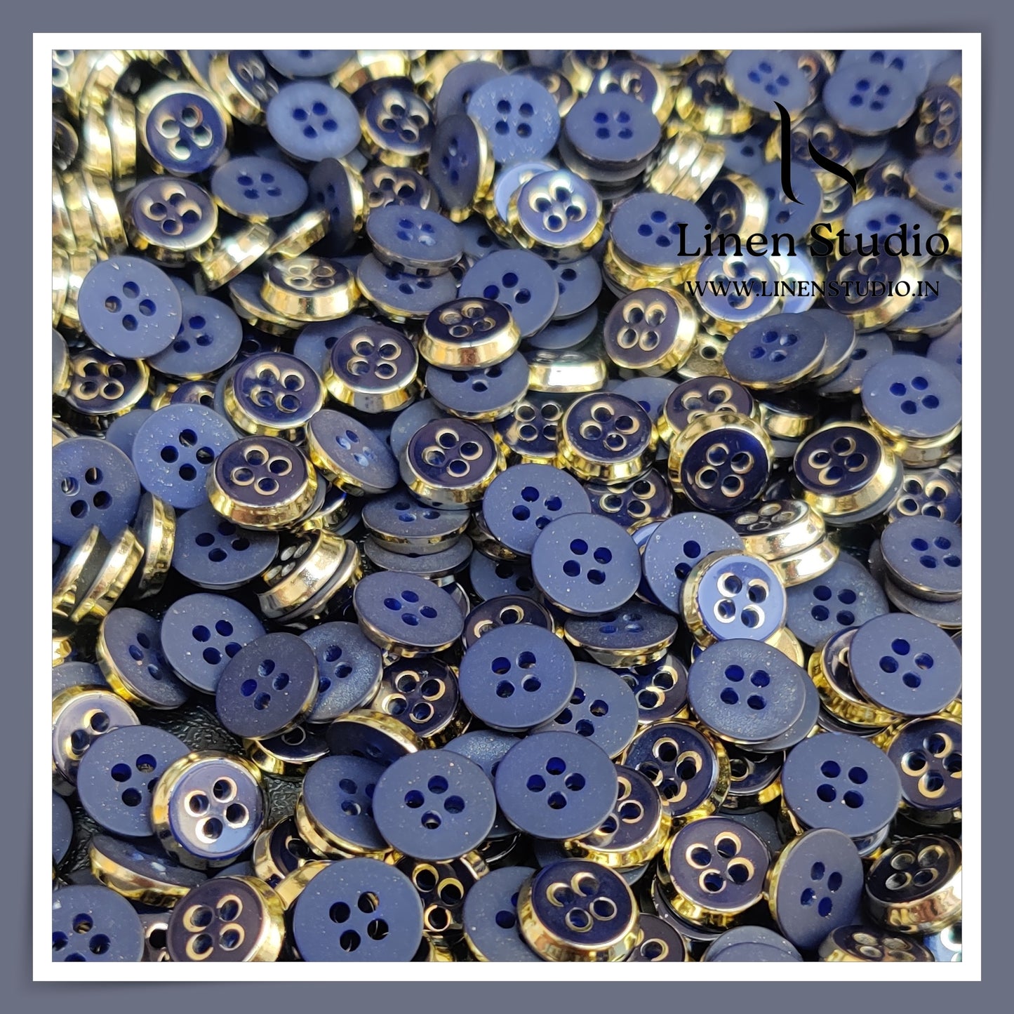 Round Rim 4 Hole Ringed Shirt Buttons - I023-16L(8)