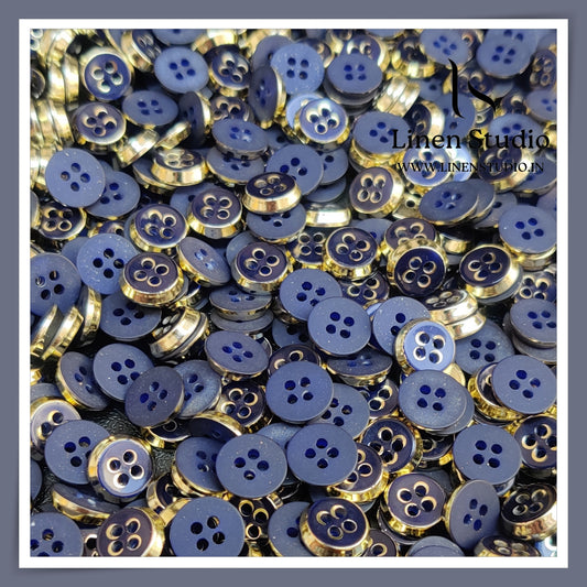 Round Rim 4 Hole Ringed Shirt Buttons - I023-16L(8)