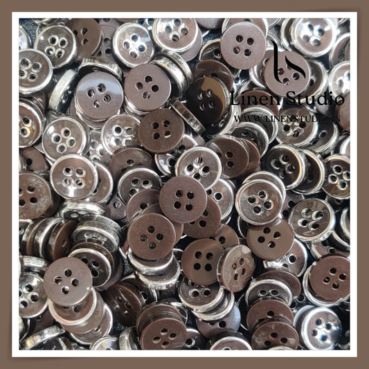 Round Rim 4 Hole Ringed Shirt Buttons - I023-18L(10)