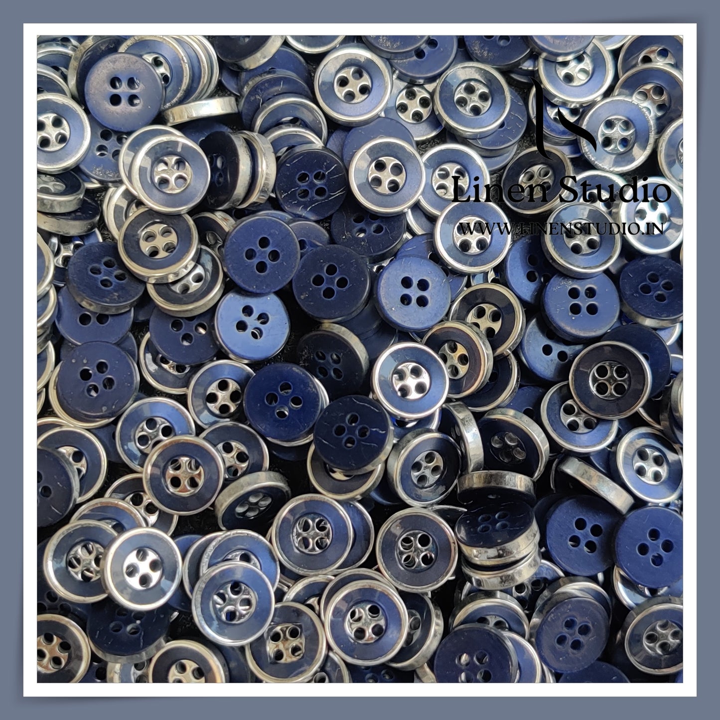 Round Rim 4 Hole Ringed Shirt Buttons - I023-18L(11)