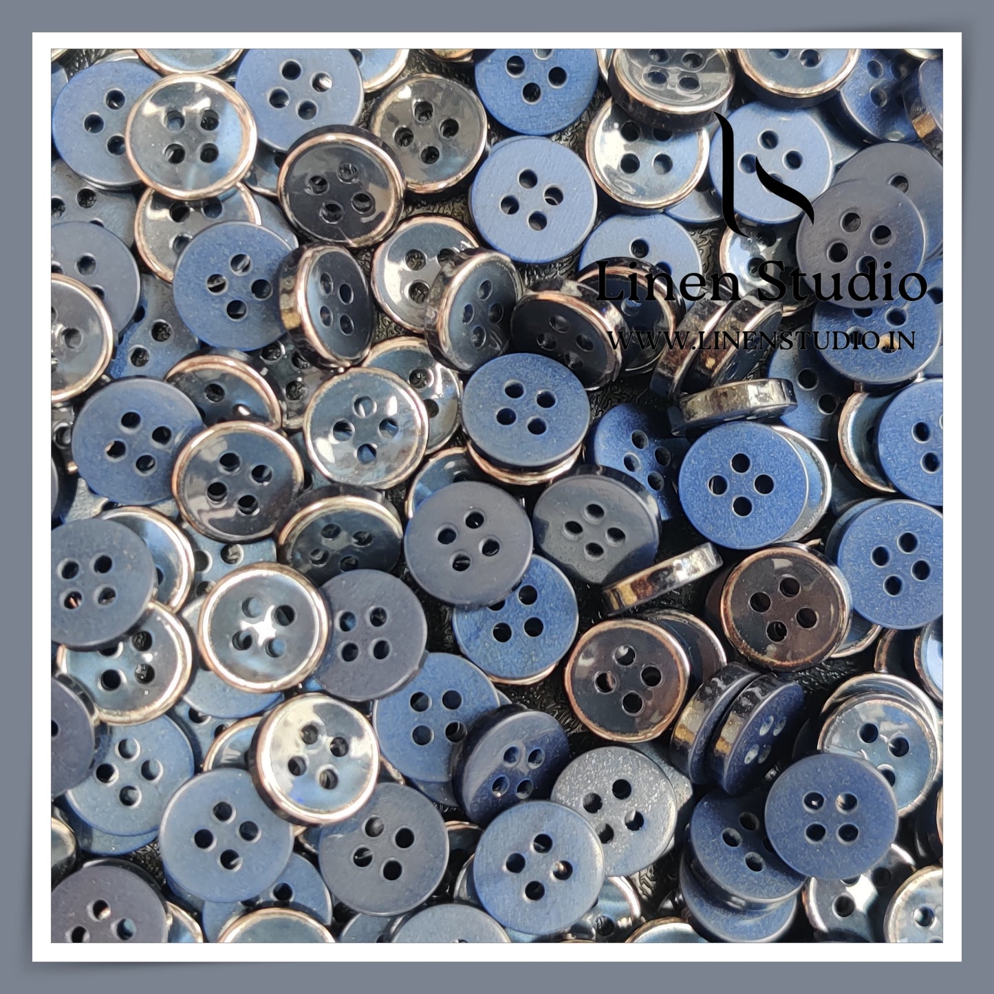 Round Rim 4 Hole Ringed Shirt Buttons - I023-18L(12)