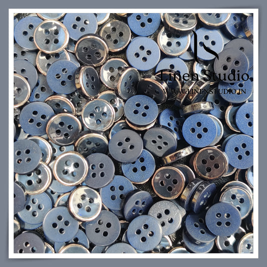 Round Rim 4 Hole Ringed Shirt Buttons - I023-18L(12)
