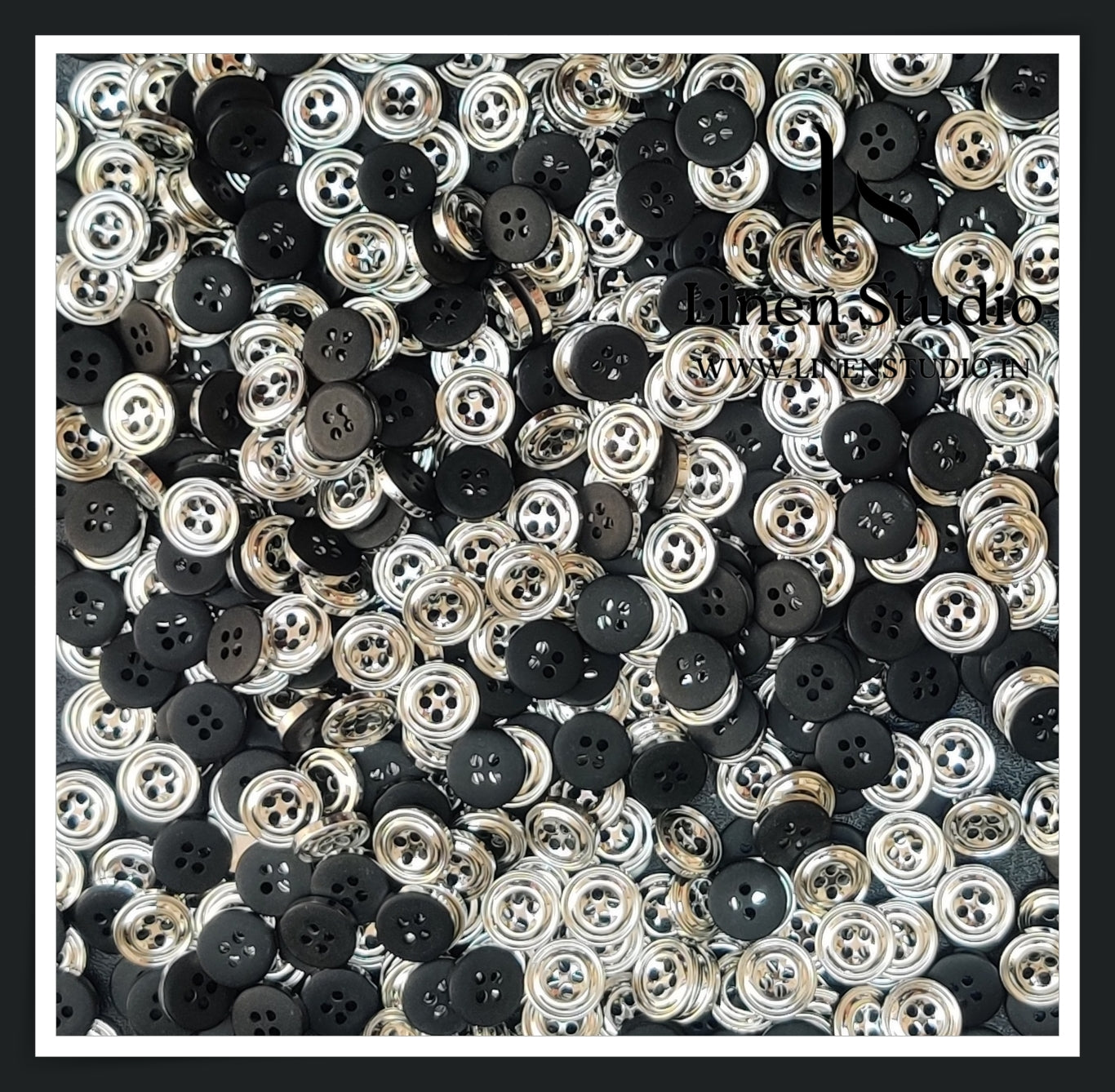 Round Rim 4 Hole Ringed Shirt Buttons - I023-18L(14)