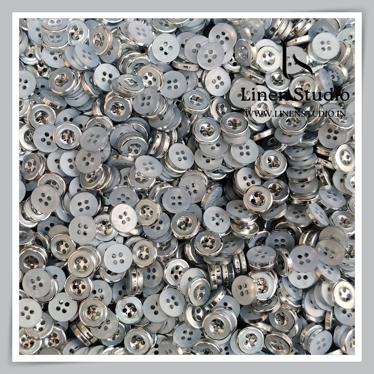 Round Rim 4 Hole Ringed Shirt Buttons - I023-18L(17)