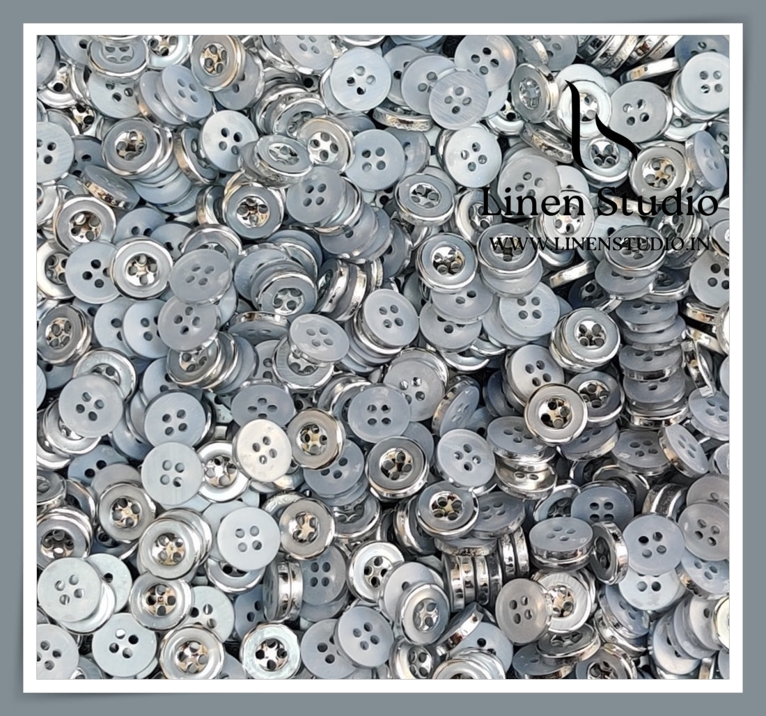 Round Rim 4 Hole Ringed Shirt Buttons - I023-18L(18)