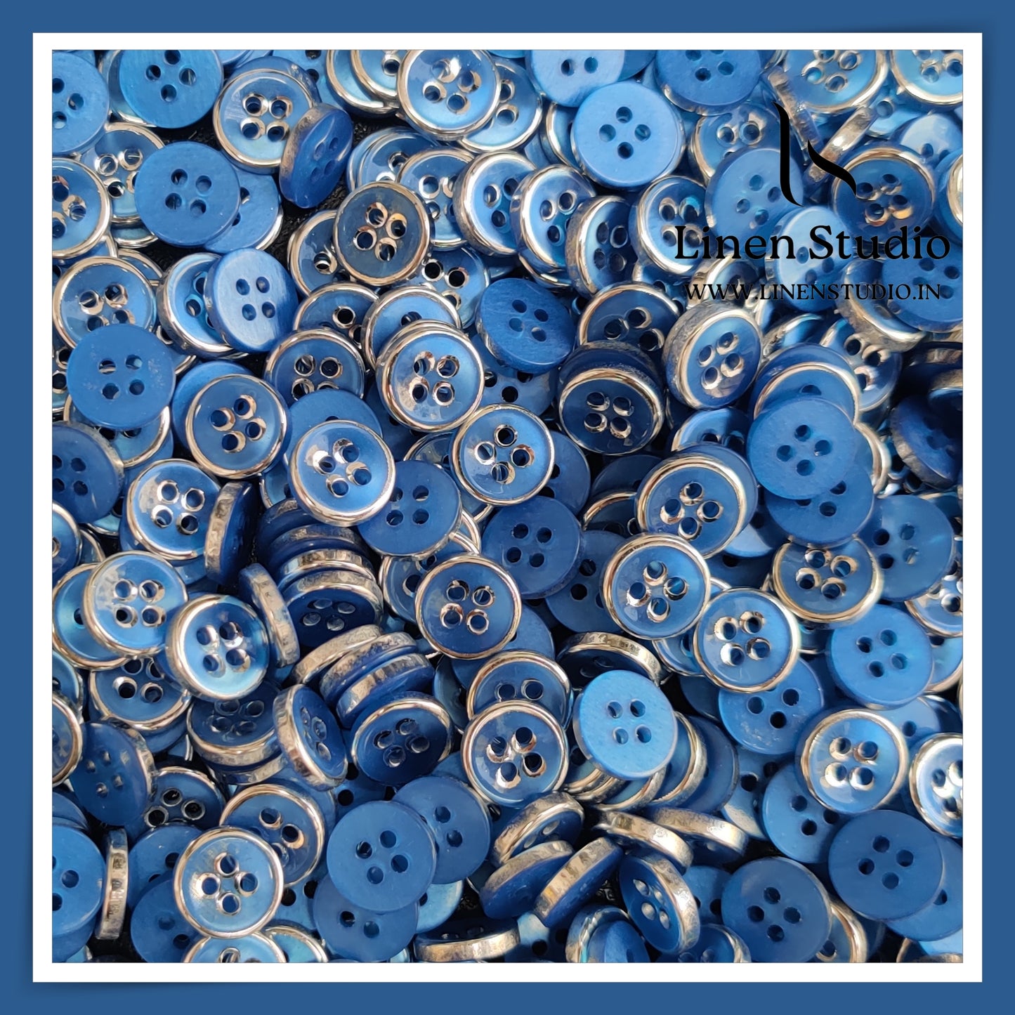 Round Rim 4 Hole Ringed Shirt Buttons - I023-18L(2)
