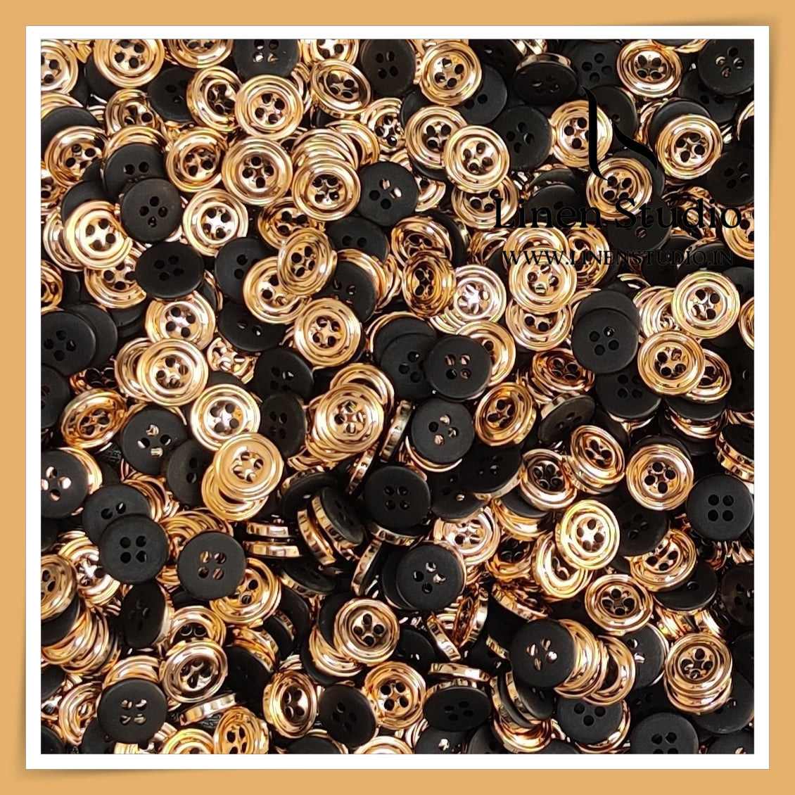 Round Rim 4 Hole Ringed Shirt Buttons - I023-18L(20)