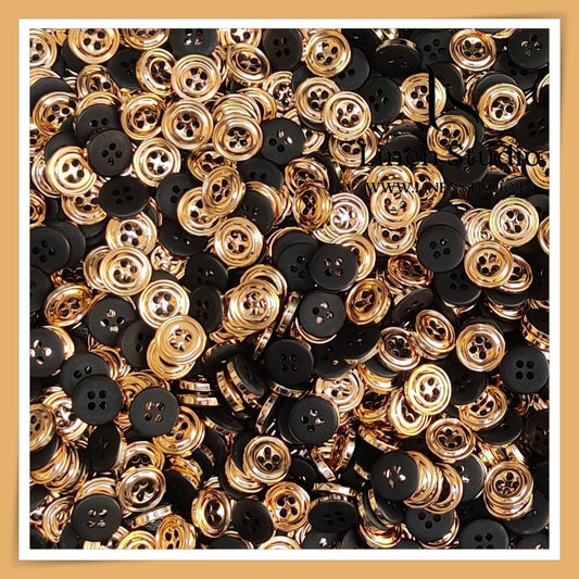 Round Rim 4 Hole Ringed Shirt Buttons - I023-18L(20)