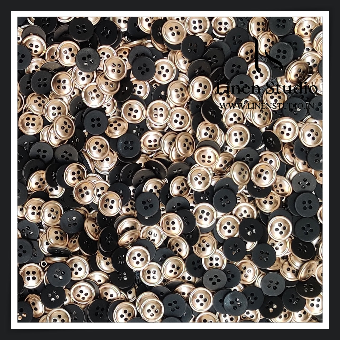 Round Rim 4 Hole Ringed Shirt Buttons - I023-18L(21)