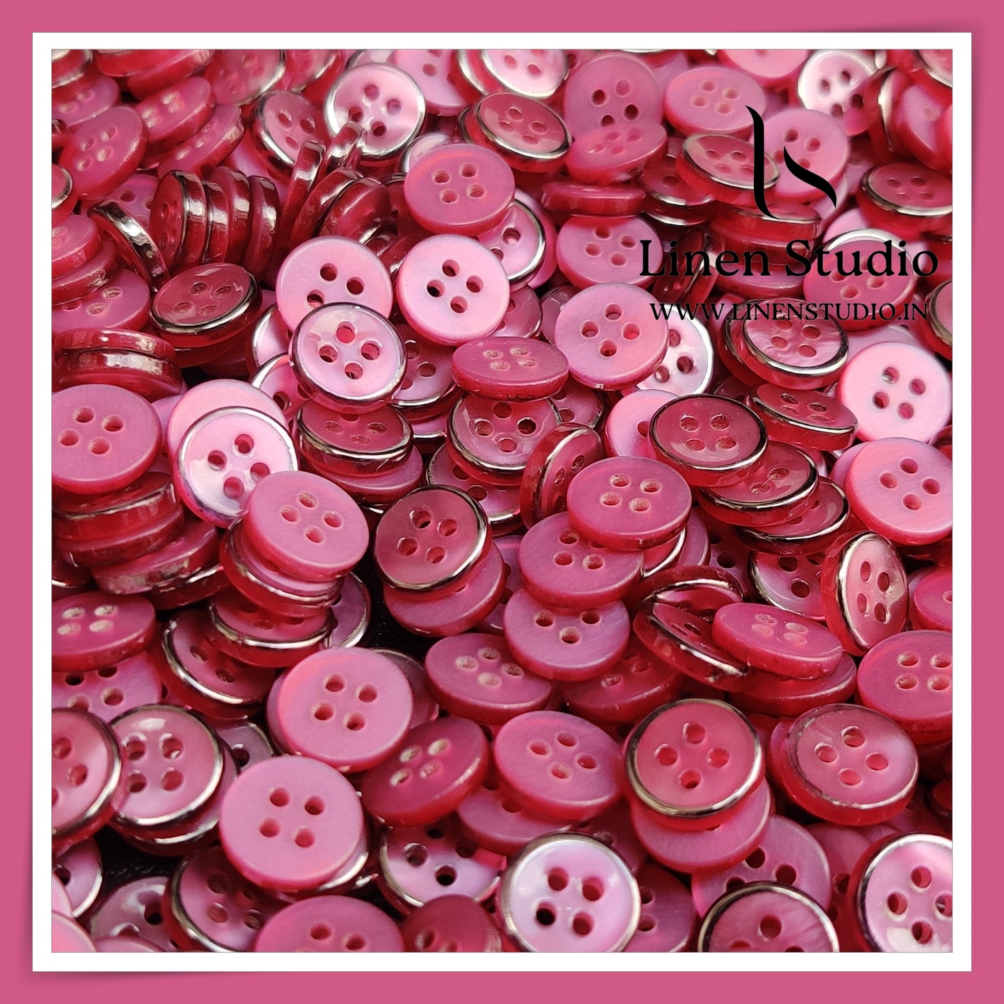 Round Rim 4 Hole Ringed Shirt Buttons - I023-18L(23)