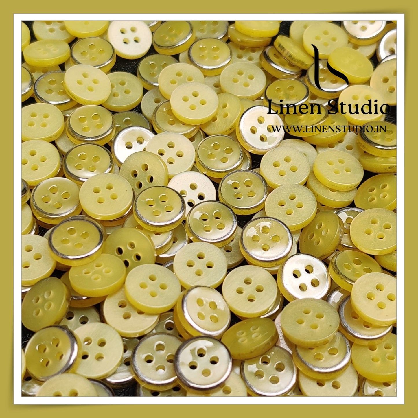 Round Rim 4 Hole Ringed Shirt Buttons - I023-18L(24)