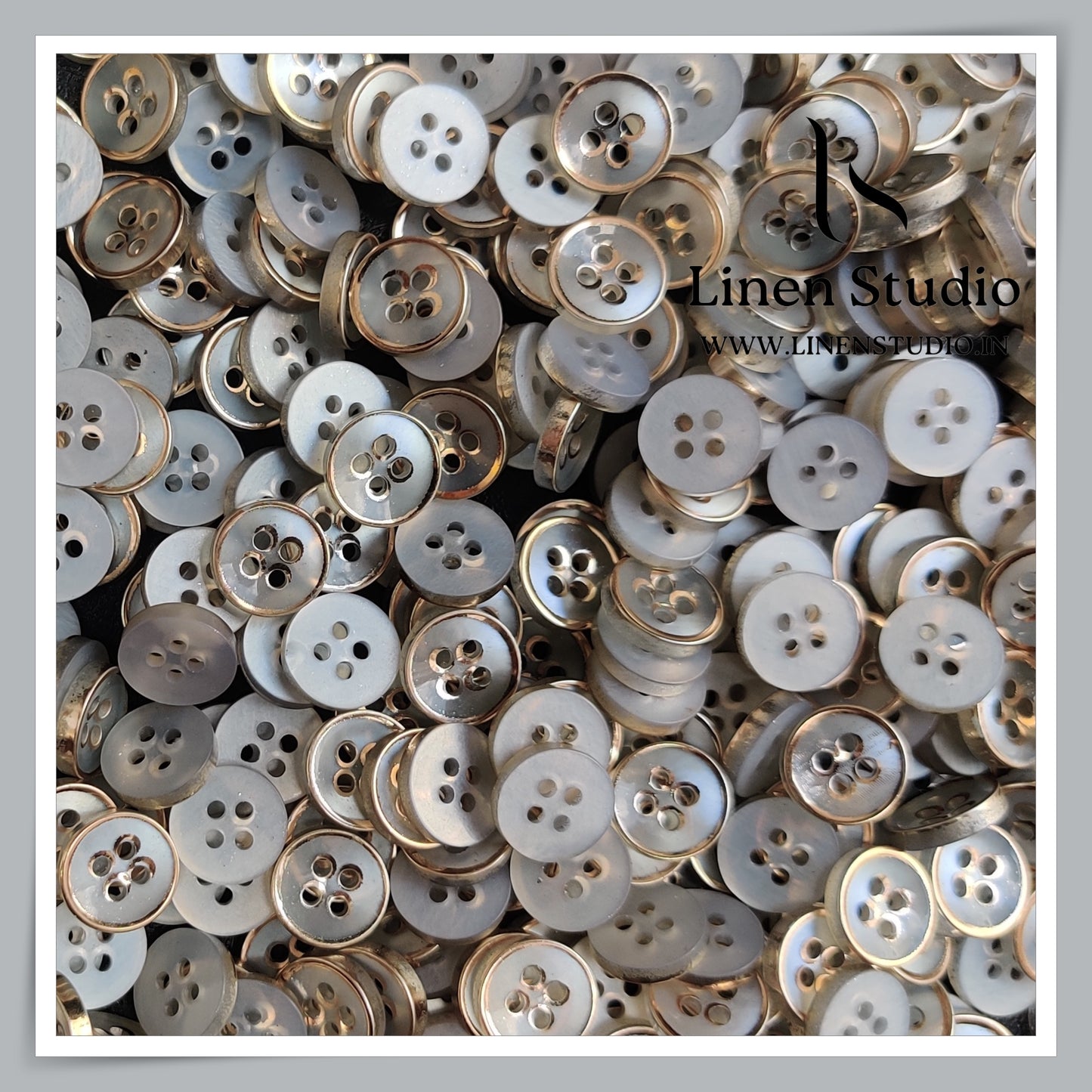 Round Rim 4 Hole Ringed Shirt Buttons - I023-18L(25)