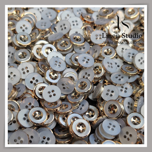 Round Rim 4 Hole Ringed Shirt Buttons - I023-18L(3)