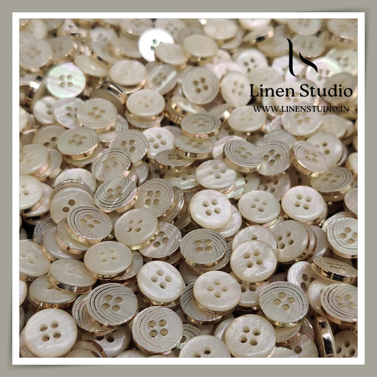 Round Rim 4 Hole Ringed Shirt Buttons - I023-18L(4)
