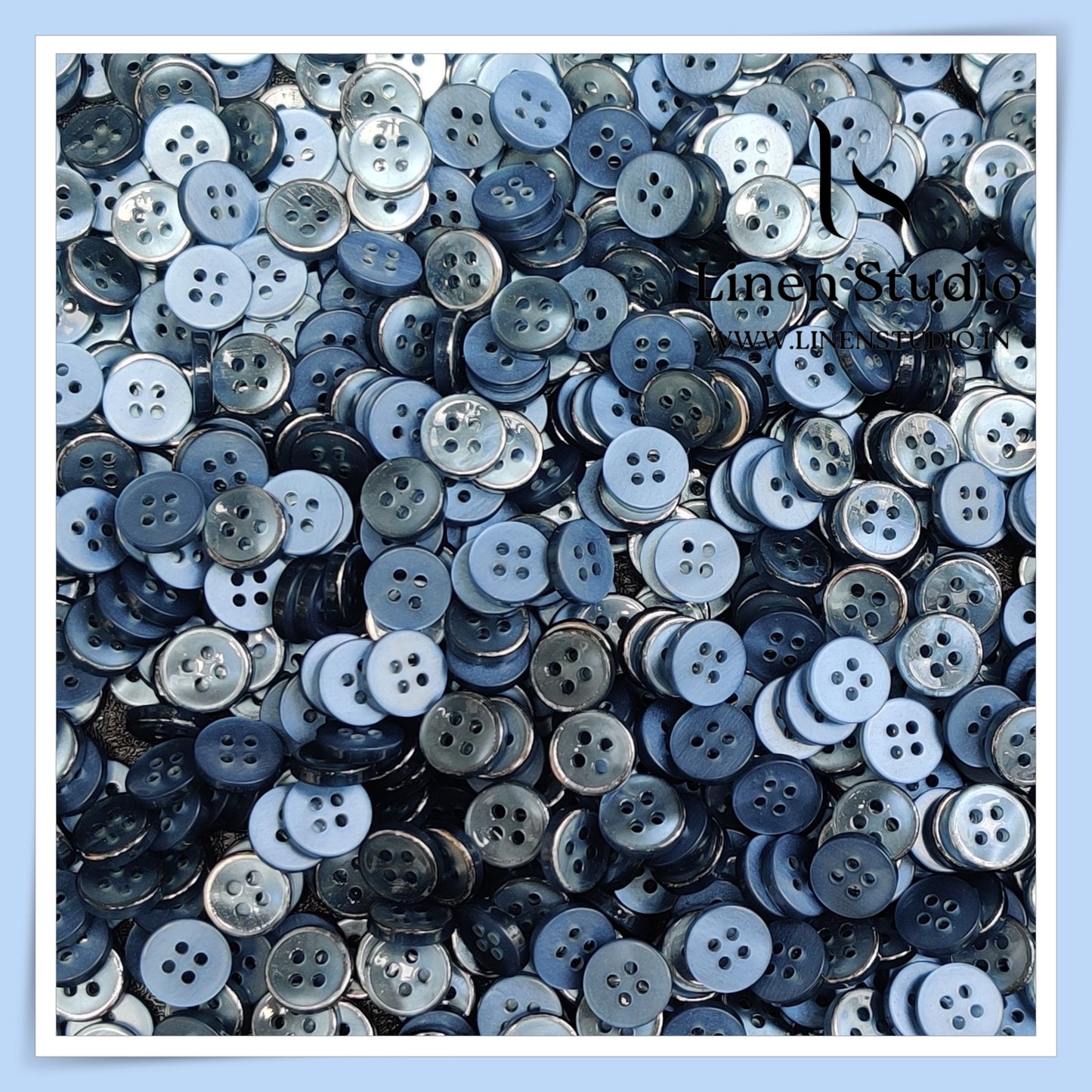 Round Rim 4 Hole Ringed Shirt Buttons - I023-18L(5)