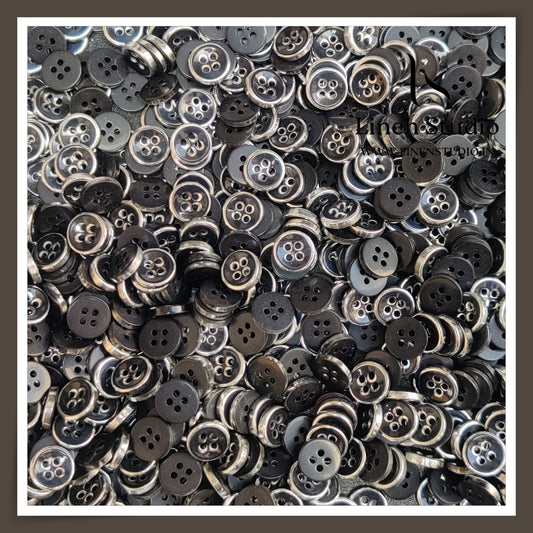 Round Rim 4 Hole Ringed Shirt Buttons - I023-18L(6)