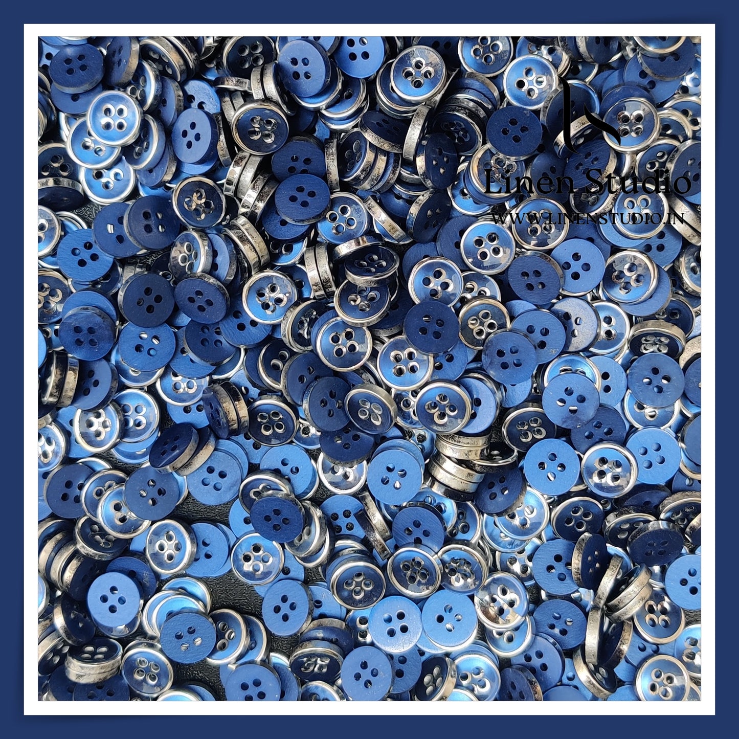 Round Rim 4 Hole Ringed Shirt Buttons - I023-18L(7)