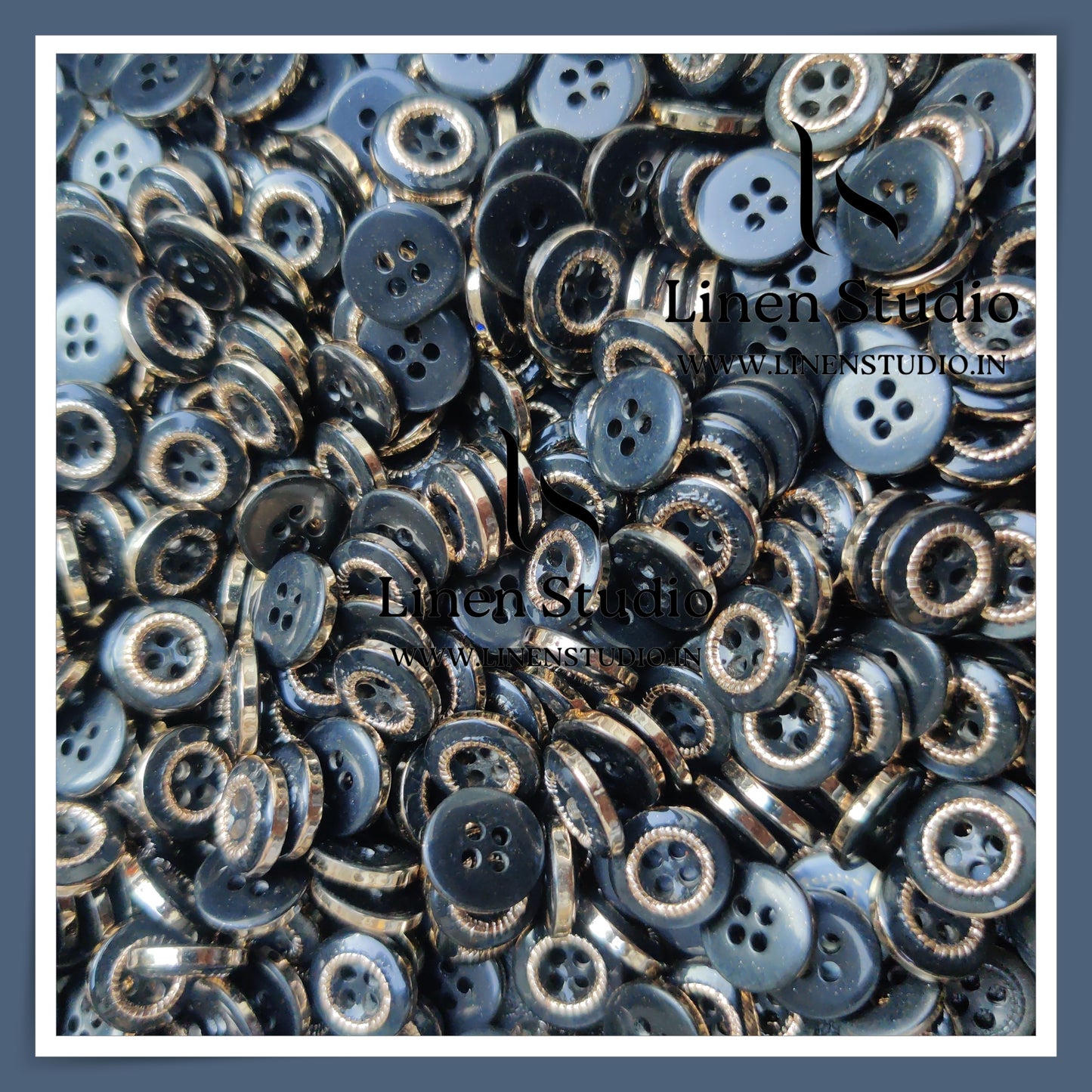 Round Rim 4 Hole Ringed Shirt Buttons - I023 18L