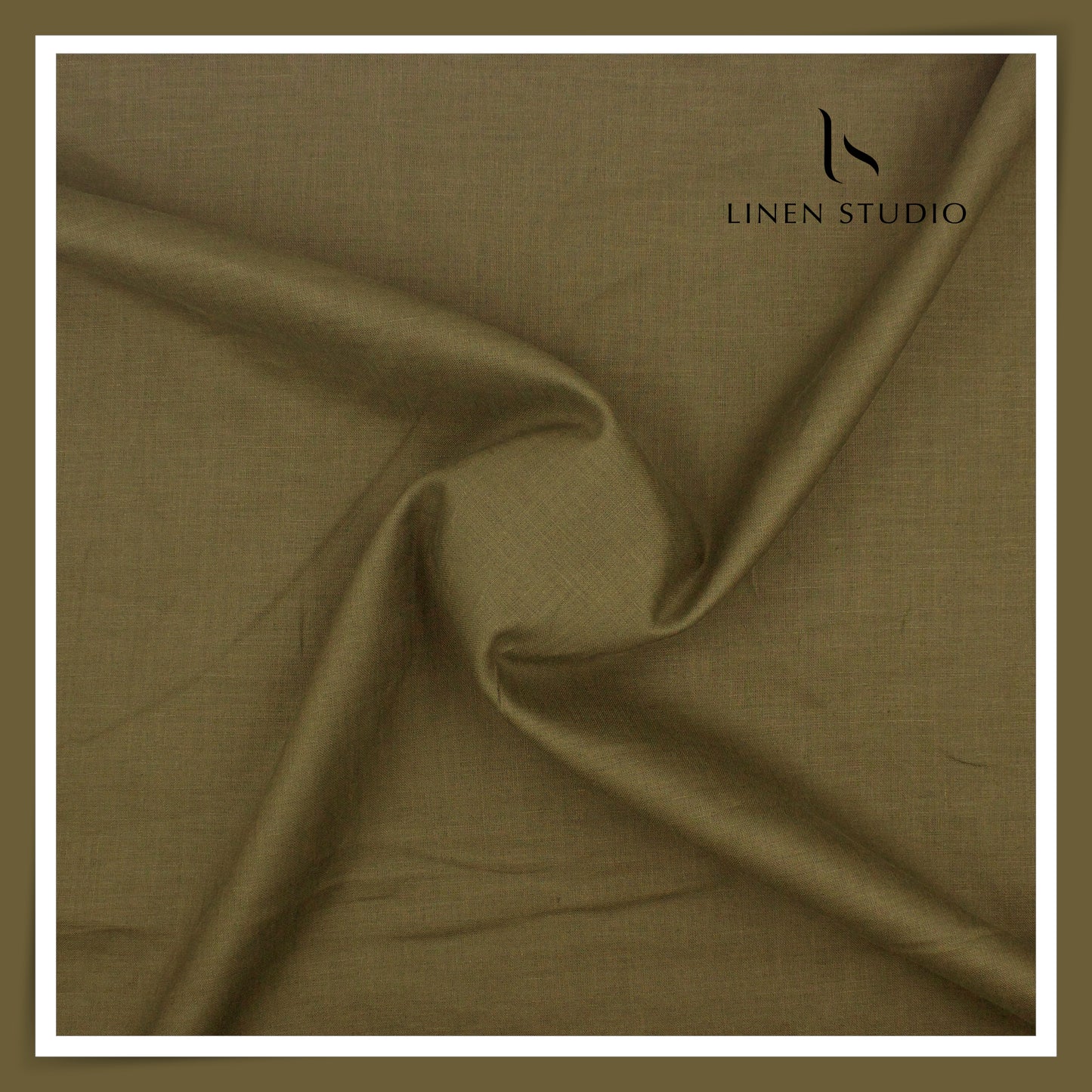 Linen Studio 60 Lea Pure Linen Shirting - Greenish Brown (50% SALE) (NEW)